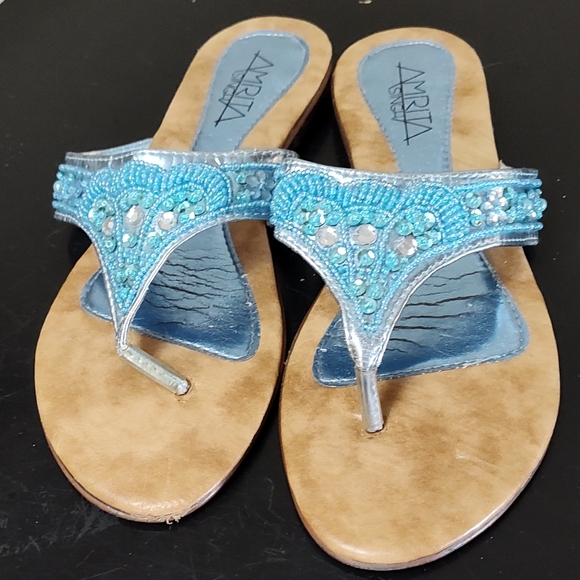 Amrita Singh Shoes - Amrita Singh bejeweled beaded thong sandals